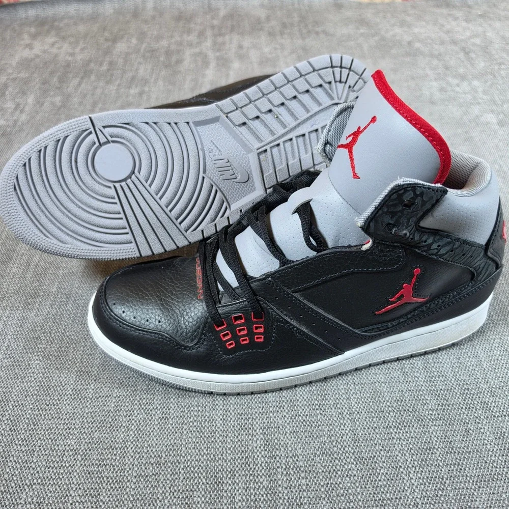 NEW Air Jordan 1 Flight 'Black Red Gray Cement Mens 11 Basketball Shoes